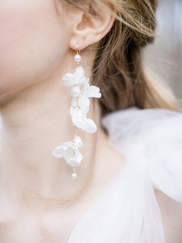 Boucles d'oreilles fleurs stabilisées sur New White Story